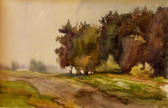 «Околиця». 2014. Папір, акварель